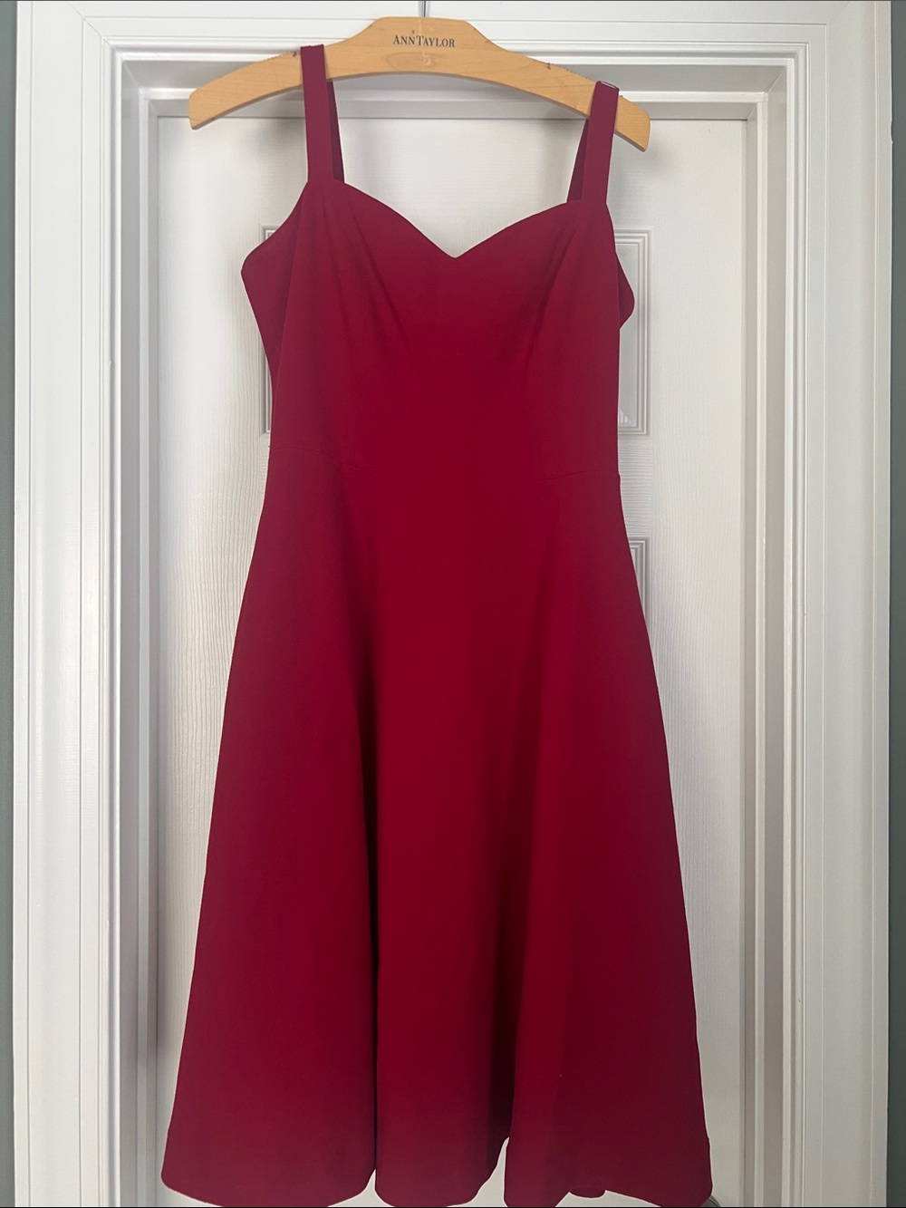 Dress the Population Burgundy Midi Fit-and-Flare Dress